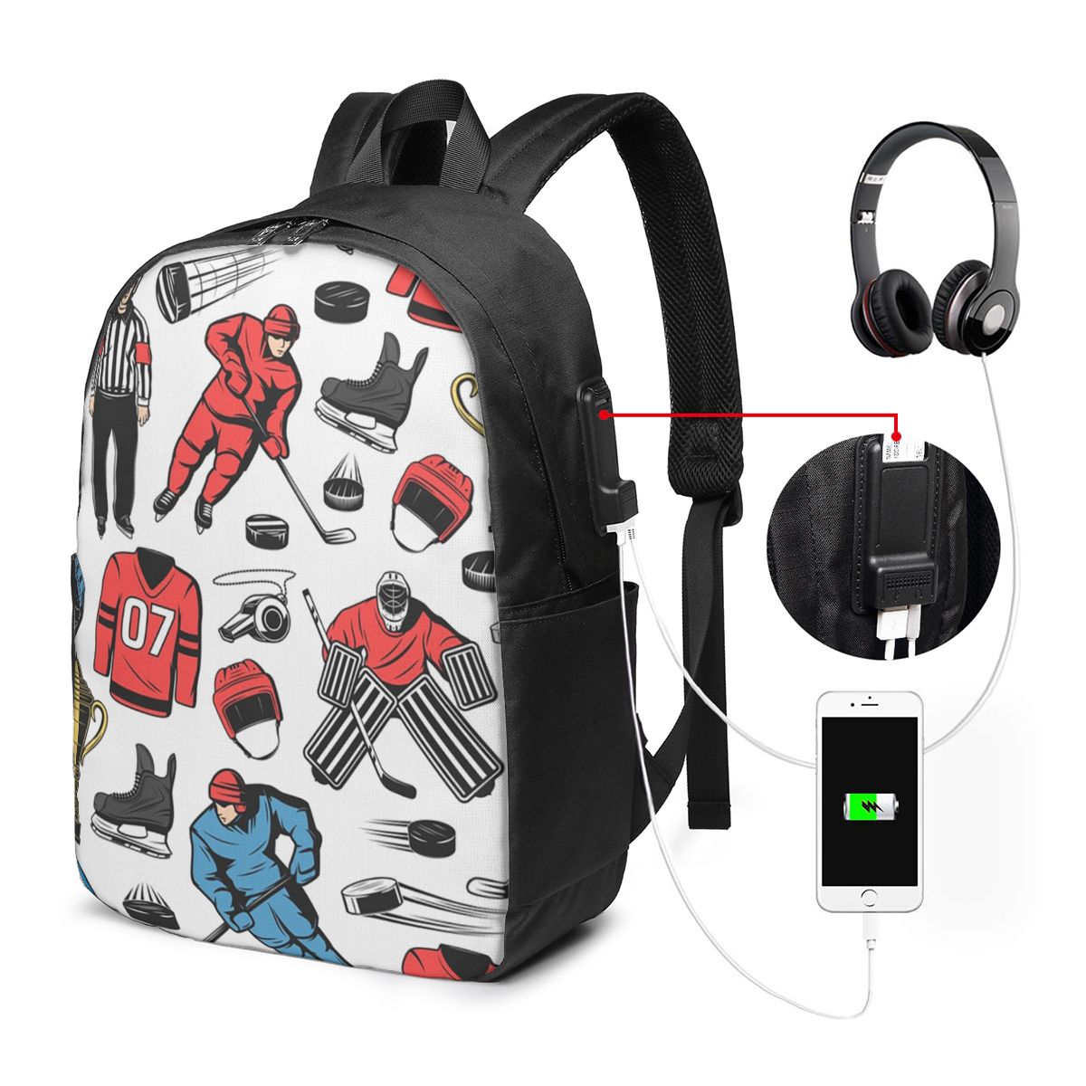 Women Bags For Travel - Ice Hockey Players On Rink Backpack
