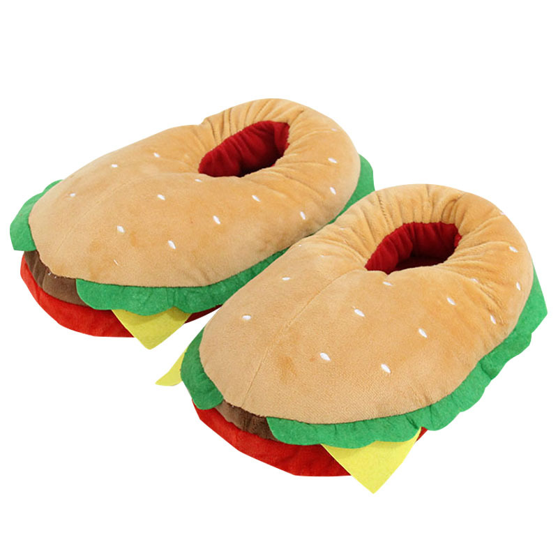 Women Bags New - New Cartoon Hamburger Plush Slippers Women's