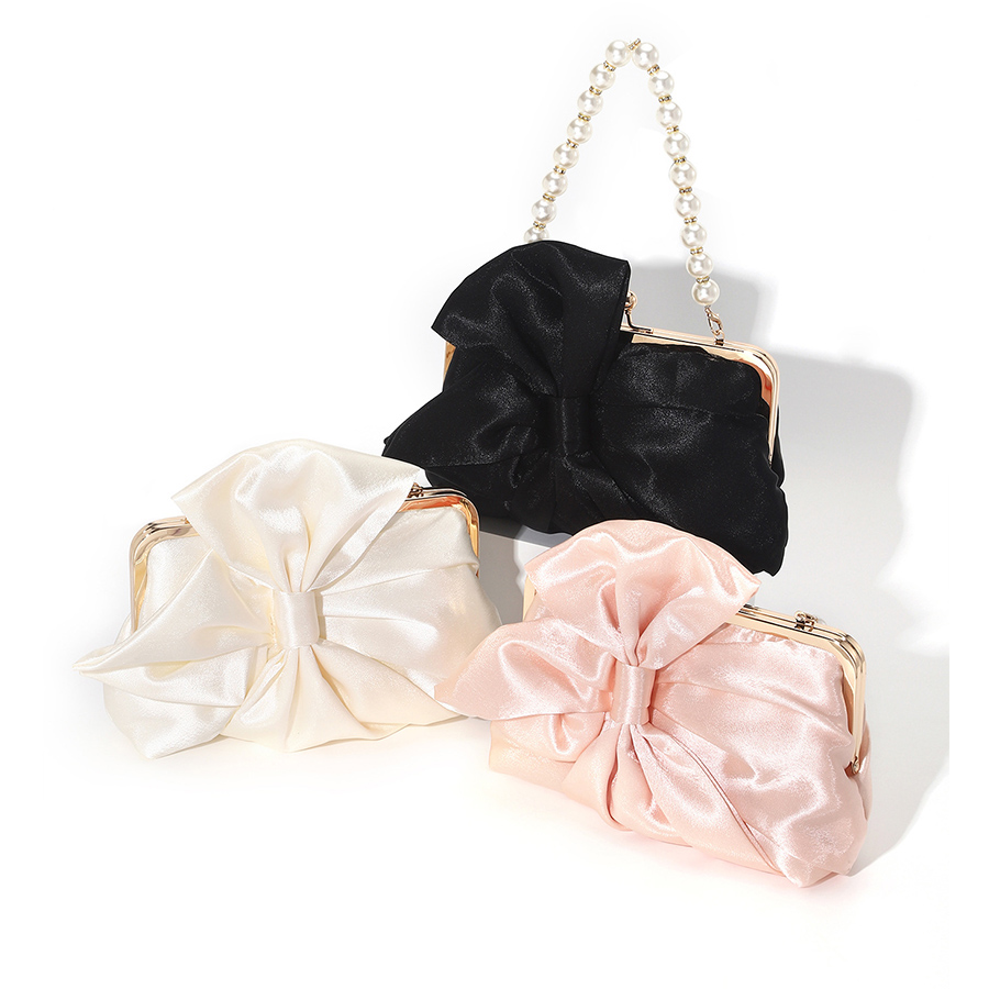 White Satin Big Bow Evening Ba - đánh giá và giá Evening Bag Beaded