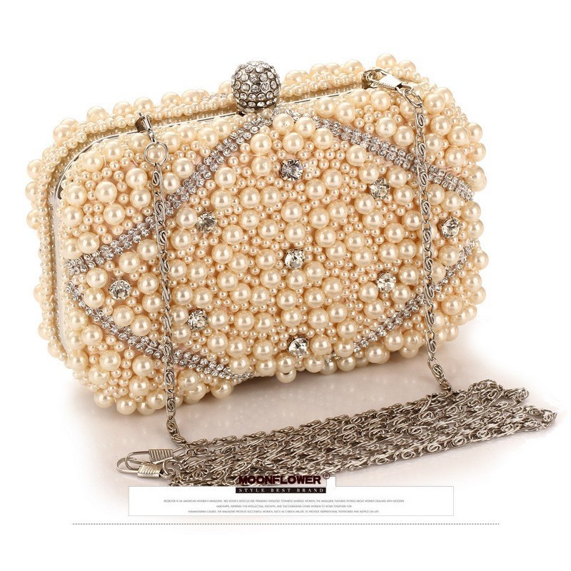 Luxury Crystals Beaded Pearl E - đánh giá và giá Evening Bag Beaded