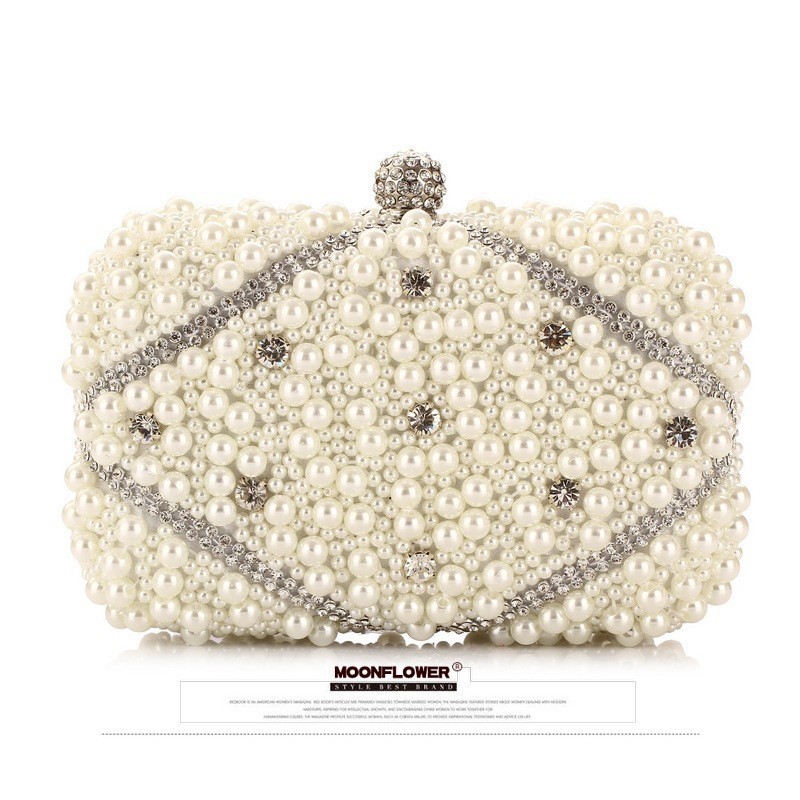 Luxury Crystals Beaded Pearl E - đánh giá và giá Evening Bag Beaded