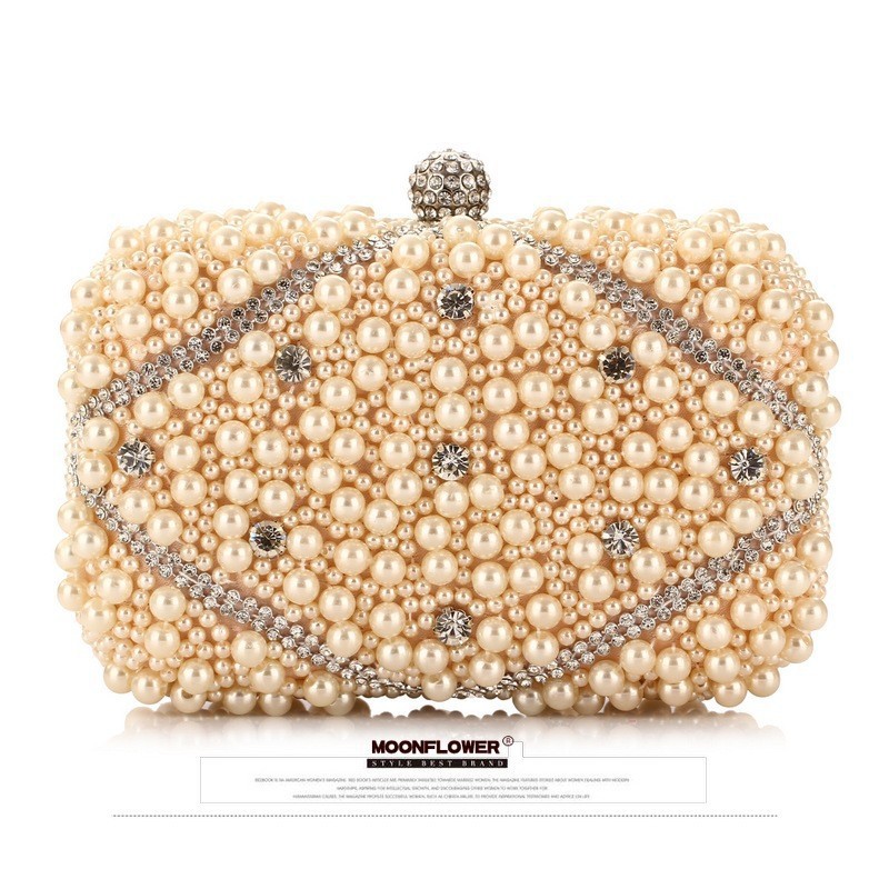 Luxury Crystals Beaded Pearl E - đánh giá và giá Evening Bag Beaded