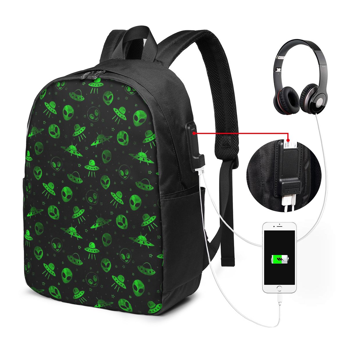 Aliens And UFOs Pattern Backpa - đánh giá và giá Women Bags For Travel