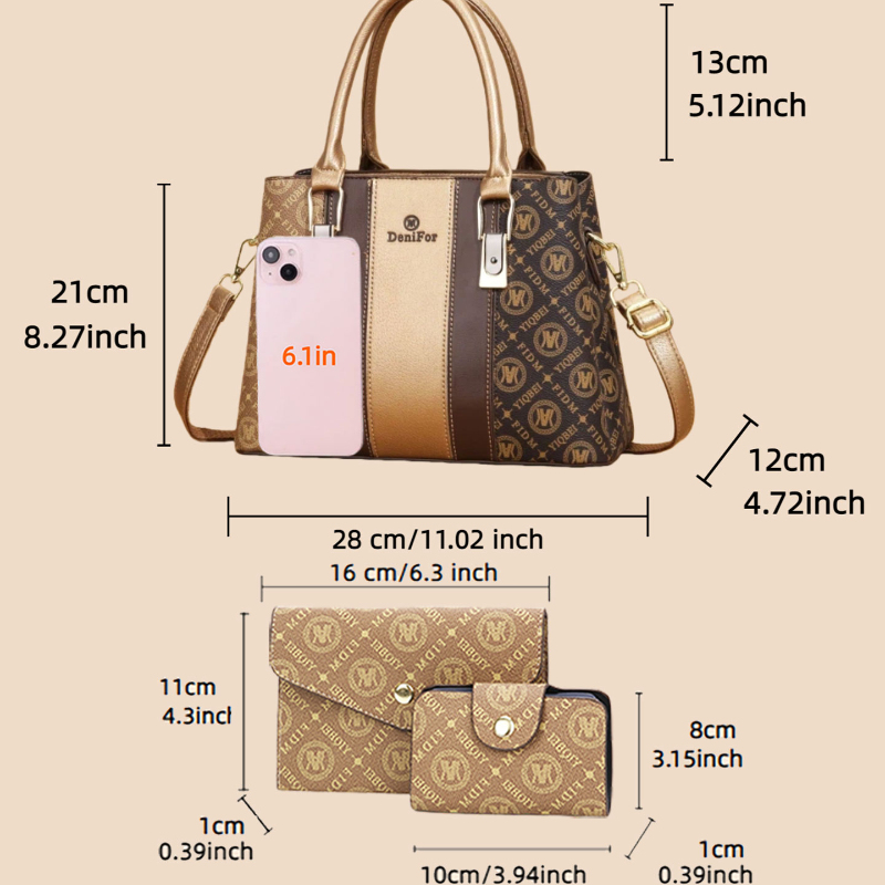 3-piece set of women's handbag - đánh giá và giá Women Bags Luxury