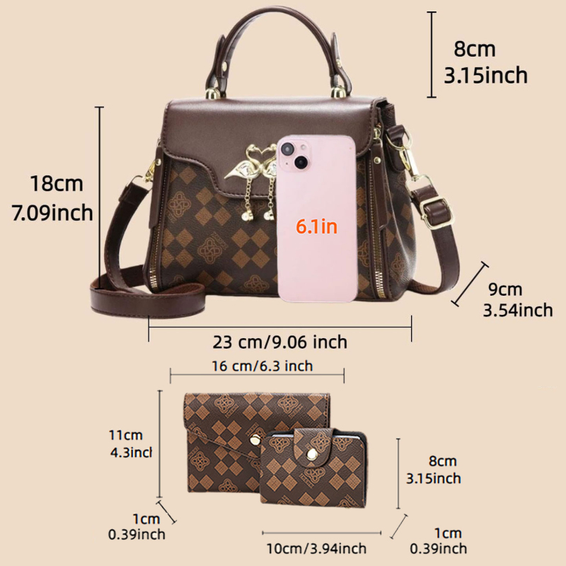 3-piece women's bag set, light - đánh giá và giá Women Bags Luxury